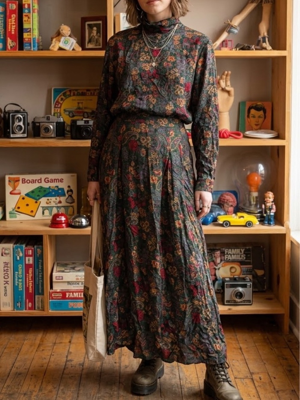 Vintage 2 Piece Midi Skirt Set Paisley size 12